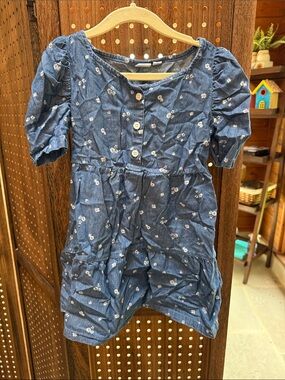 GAP Blue Floral Tiered Cotton Dress for Kids